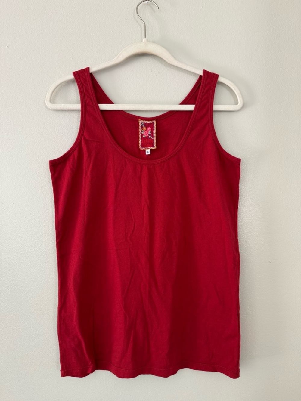 Johnny Was Cotton Tank Top in Red